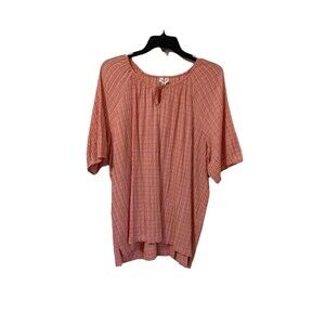 Westbound Womens Size XL Pullover Top Tunic Coral Stretch Short Sleeves NWT